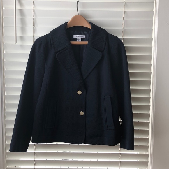 EUC Liz Claiborne 3/4 sleeve navy jacket - Picture 2 of 8